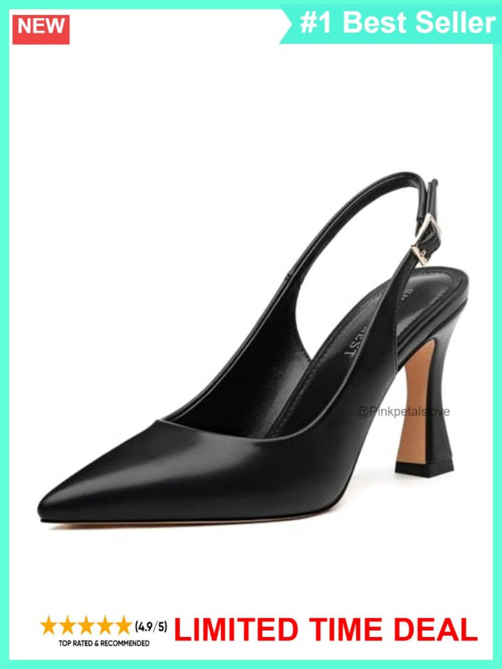 Slingback Heels Women Pointed Closed Toe 3.5 Inch Stiletto Pumps Formal Dress